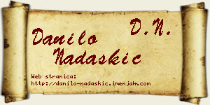 Danilo Nadaškić vizit kartica